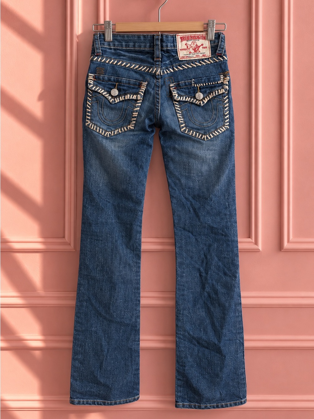 True Religion Low-Rise Blue Denim Straight Leg Jeans Size 30